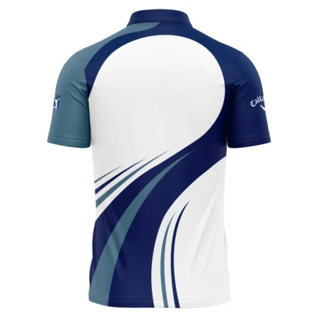 2024 PGA Championship Valhalla Golf Blue Wave Pattern Callaway Polo Shirt Mandarin Collar Polo Shirt