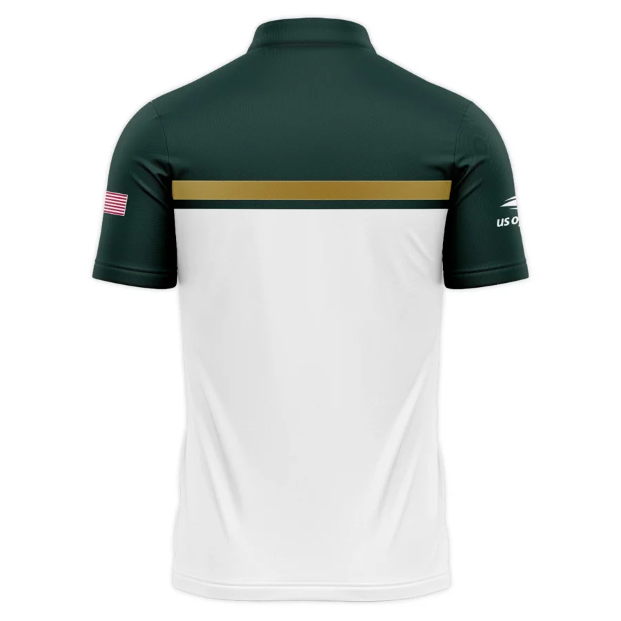 Lacoste US Open Tennis Champions Dark Green Yellow White Polo Shirt Mandarin Collar Polo Shirt