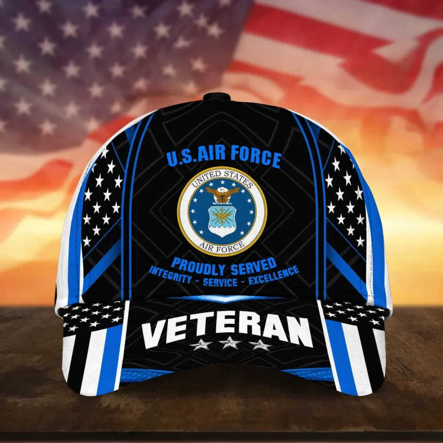 Caps U.S. Air Force U.S. Veterans Tribute All Over Prints Honoring All Who Served Veterans Day Remembrance