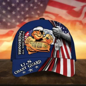 Caps U.S. Coast Guard  Remembering All Over Prints Honoring All Who Served Veterans Day Collection