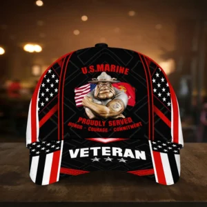 Caps U.S.M.C Honoring Military Inspired All Over Prints Veterans Day Tribute