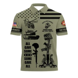 The United States Marine Corps Short Polo Shirts American Veterans Honoring All Who Served All Over Prints Shirt