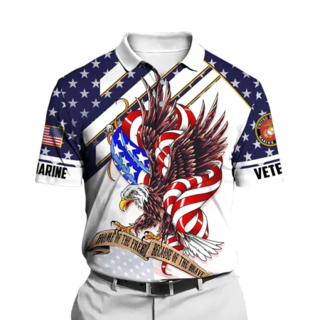 The United States Marine Corps Short Polo Shirts American Veterans Honoring All Who Served All Over Prints Shirt