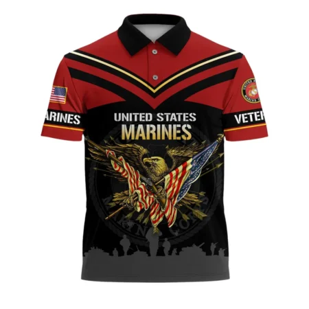 The United States Marine Corps Short Polo Shirts Remember Honor Respect Honoring All Who Served All Over Prints Shirt