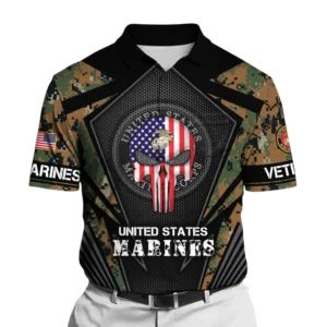 The United States Marine Corps Short Polo Shirts Remember Honor Respect Honoring All Who Served All Over Prints Shirt