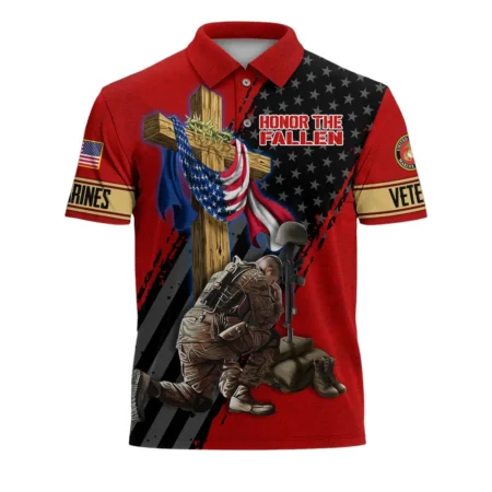 The United States Marine Corps Short Polo Shirts Remember Honor Respect Honoring All Who Served All Over Prints Shirt