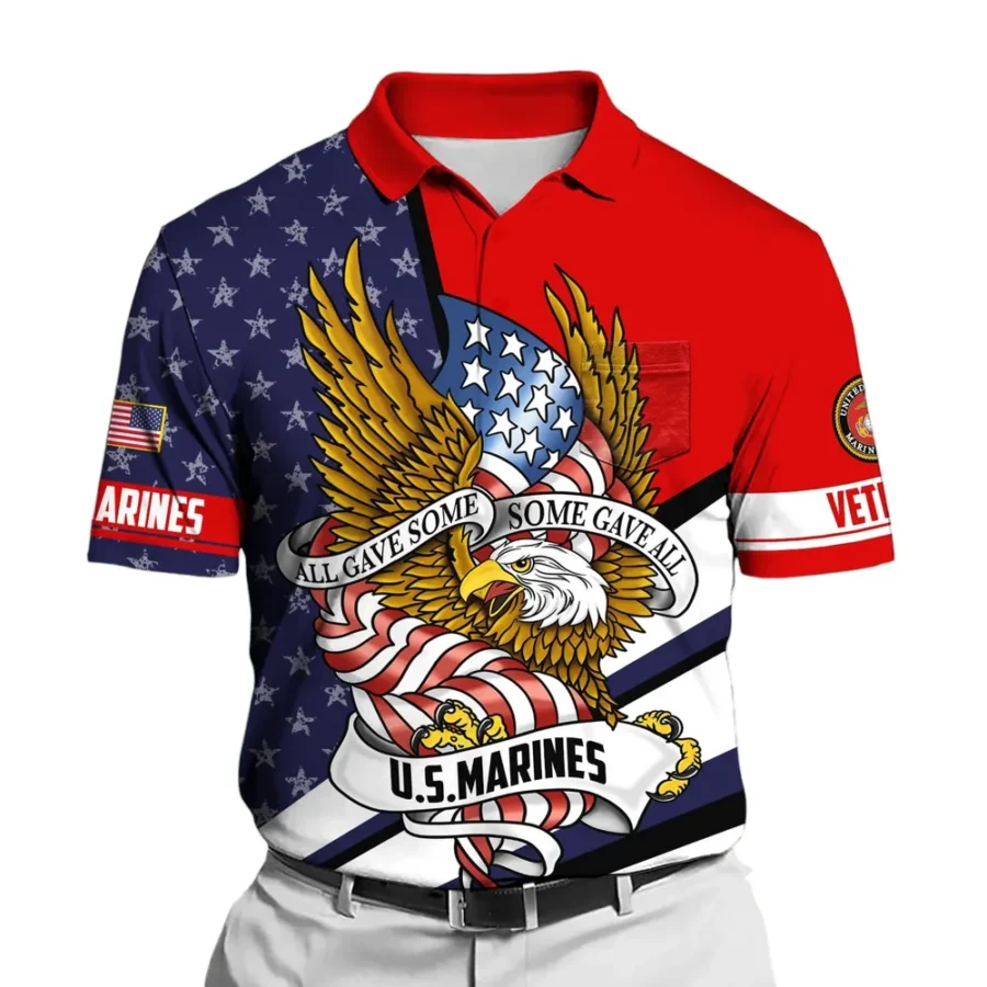 The United States Marine Corps Short Polo Shirts Remember Honor Respect Honoring All Who Served All Over Prints Shirt