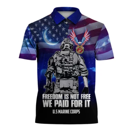 The United States Marine Corps Short Polo Shirts Remember Honor Respect Honoring All Who Served All Over Prints Shirt