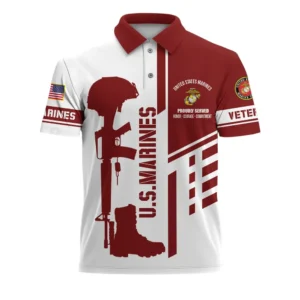 The United States Marine Corps Short Polo Shirts Remember Honor Respect Honoring All Who Served All Over Prints Shirt