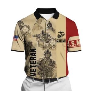 The United States Marine Corps Short Polo Shirts Remember Honor Respect Honoring All Who Served All Over Prints Shirt