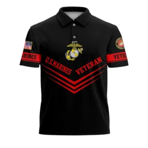 The United States Marine Corps Short Polo Shirts Remember Honor Respect Honoring All Who Served All Over Prints Shirt