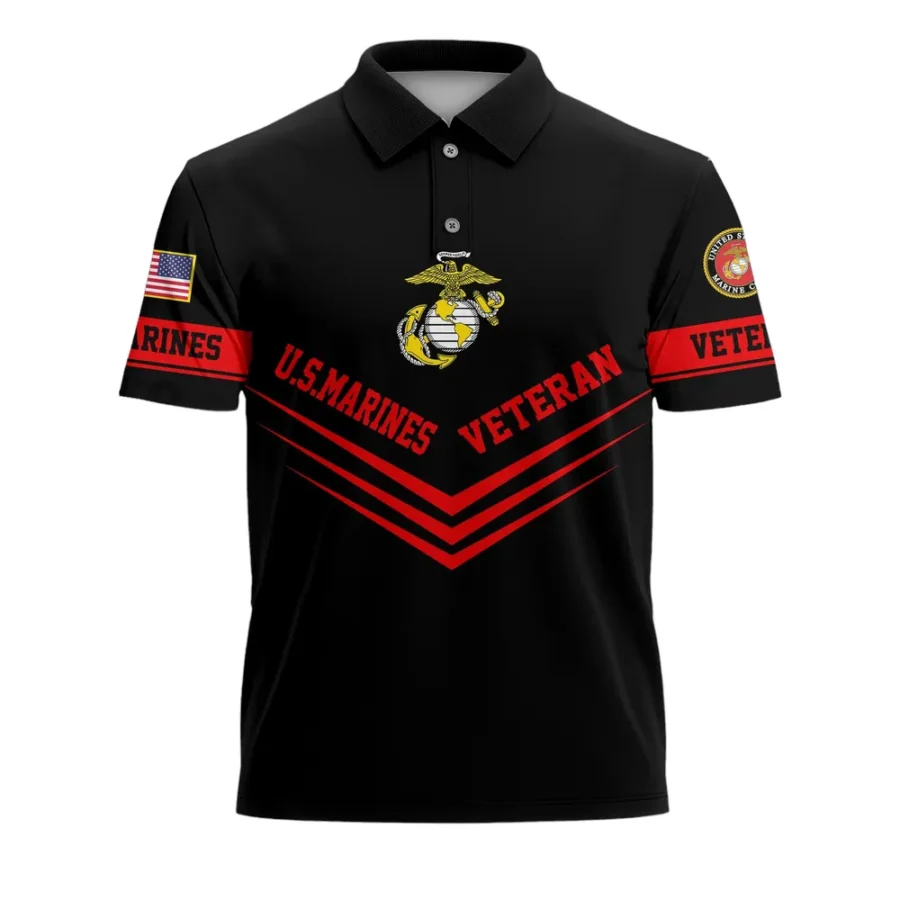 The United States Marine Corps Short Polo Shirts Remember Honor Respect Honoring All Who Served All Over Prints Shirt