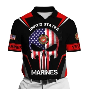 The United States Marine Corps Short Polo Shirts Remember Honor Respect Honoring All Who Served All Over Prints Shirt