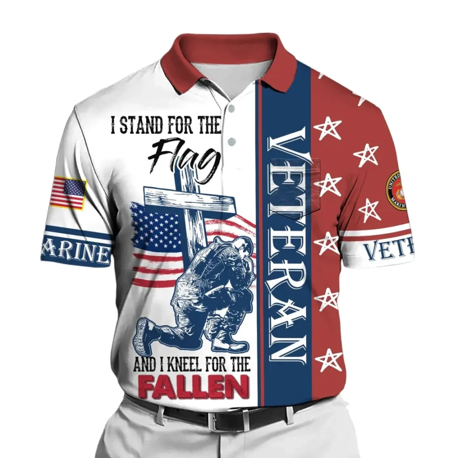 The United States Marine Corps Short Polo Shirts U.S. Veterans Honoring All Who Served All Over Prints Shirt