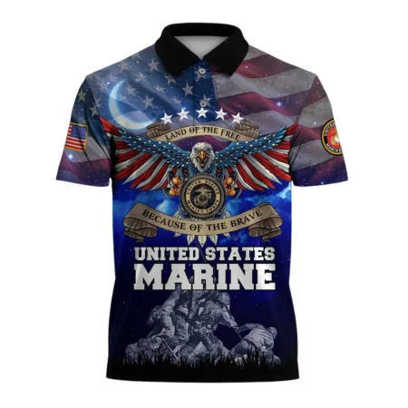 The United States Marine Corps Short Polo Shirts U.S. Veterans Honoring All Who Served All Over Prints Shirt