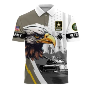 U.S. Army Short Polo Shirts All Over Prints Remember Honor Respect Veteran Day