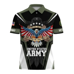 U.S. Army Short Polo Shirts All Over Prints Remember Honor Respect Veteran Day