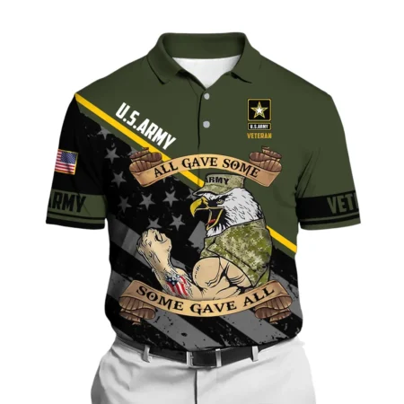 U.S. Army Short Polo Shirts All Over Prints Remember Honor Respect Veteran Day