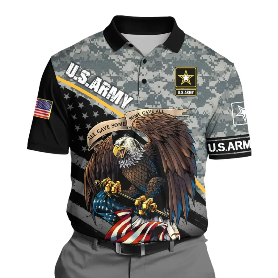 U.S. Army Short Polo Shirts All Over Prints Remember Honor Respect Veteran Day