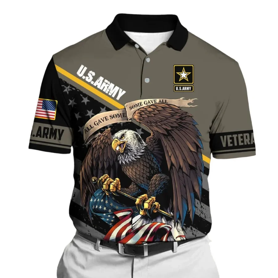 U.S. Army Short Polo Shirts All Over Prints Remember Honor Respect Veteran Day