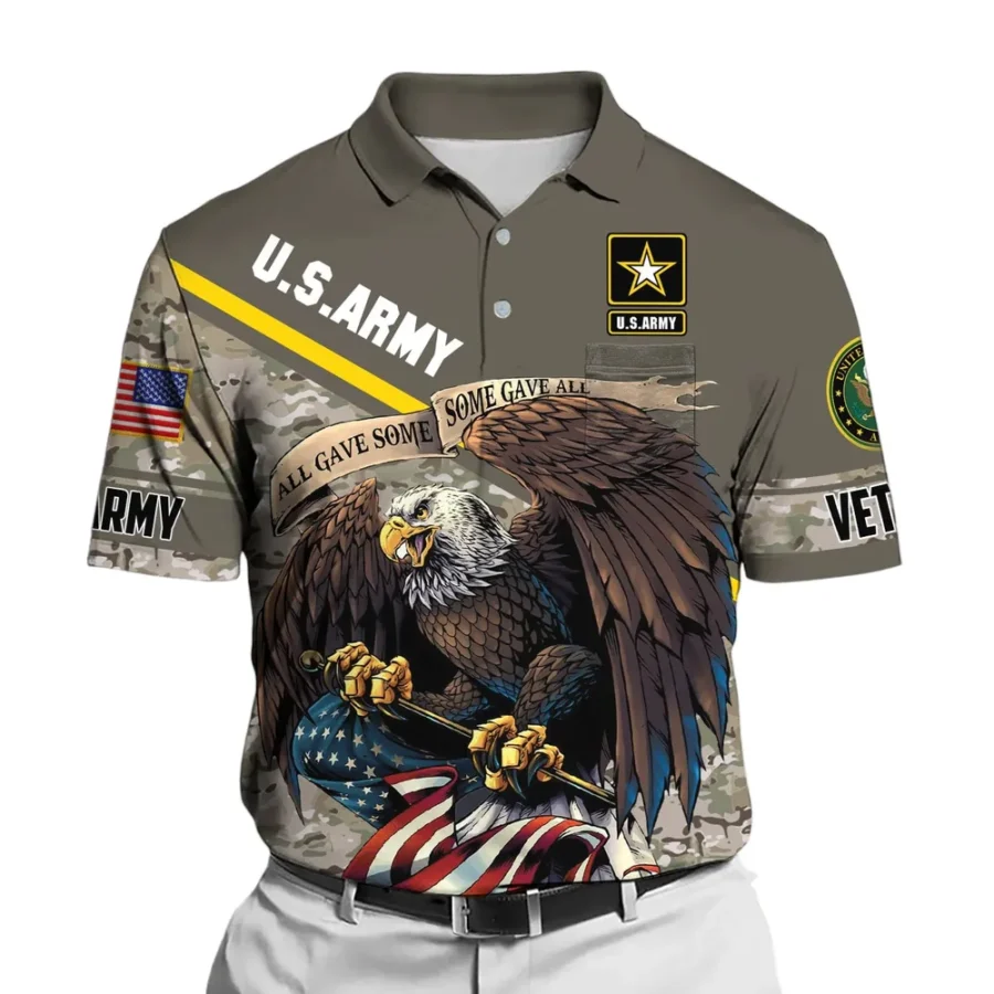 U.S. Army Short Polo Shirts Honoring All Who Served Remember Honor Respect Veteran Day