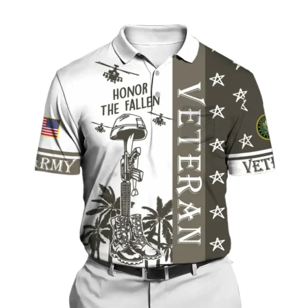 U.S. Army Short Polo Shirts Honoring All Who Served Remember Honor Respect Veteran Day