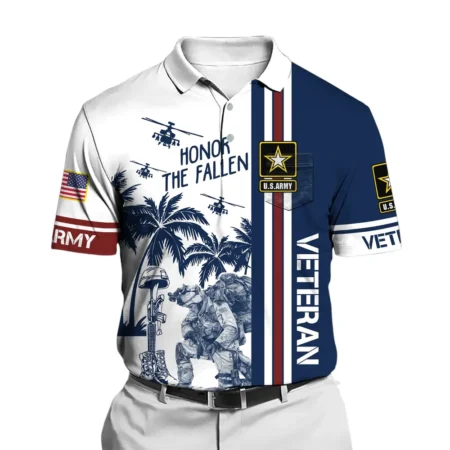 U.S. Army Short Polo Shirts Honoring All Who Served Remember Honor Respect Veteran Day