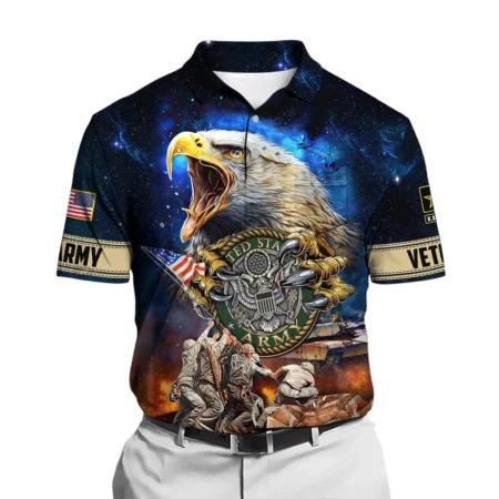 U.S. Army Short Polo Shirts Honoring All Who Served Remember Honor Respect Veteran Day