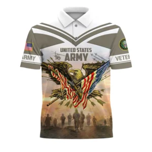 U.S. Army Short Polo Shirts Honoring All Who Served Remember Honor Respect Veteran Day