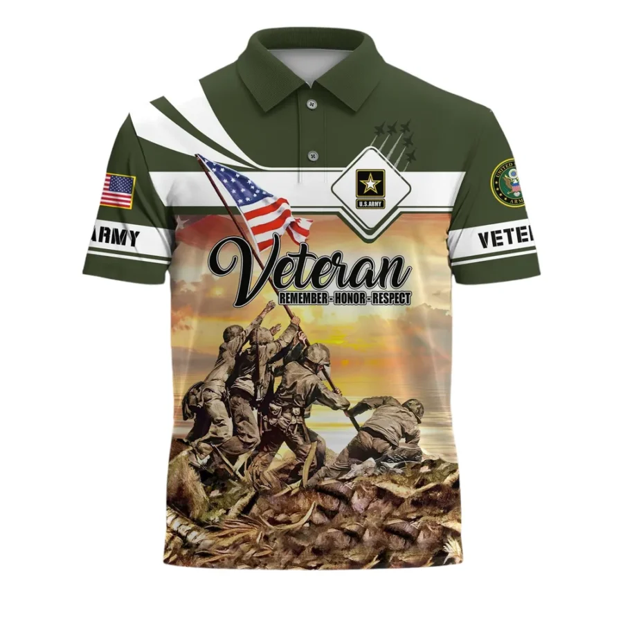 U.S. Army Short Polo Shirts Honoring All Who Served U.S. Veterans Veteran Day