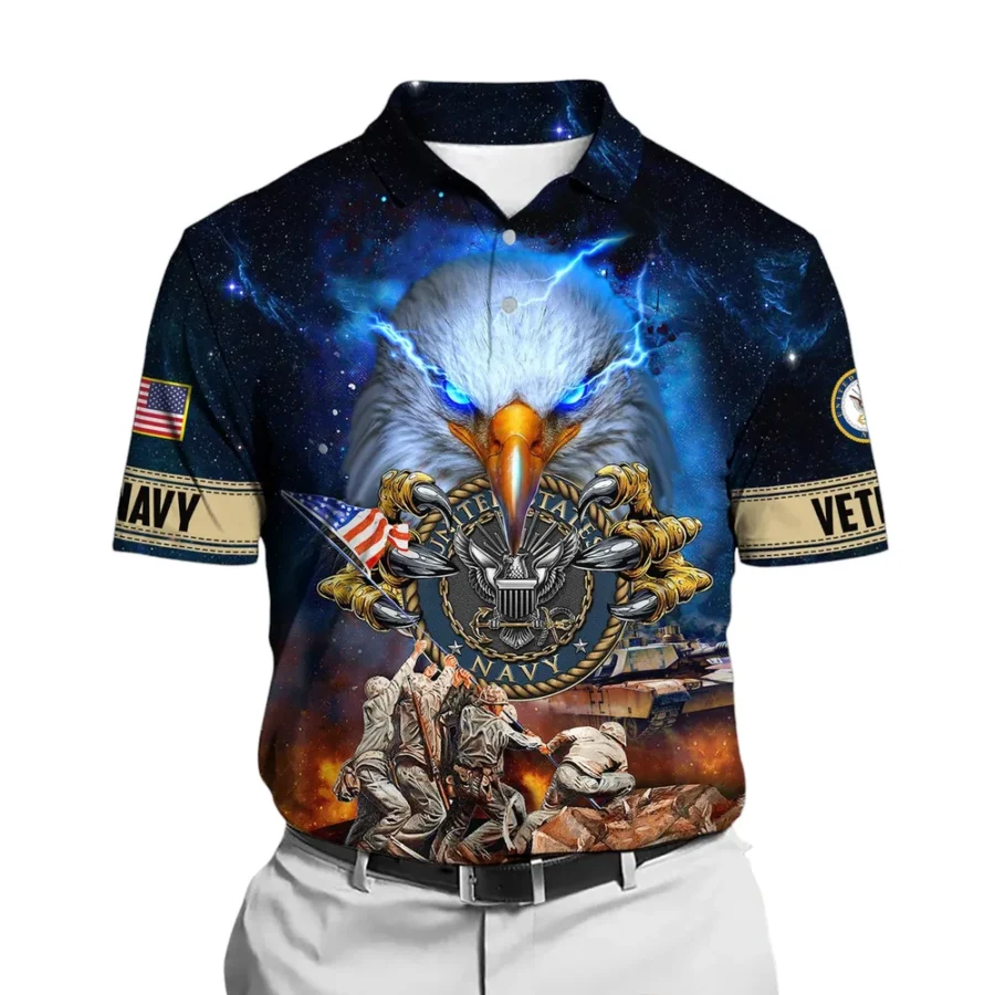 United States Navy Short Polo Shirts American Veterans Honoring All Who Served All Over Prints Shirt