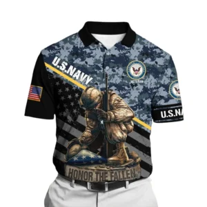 United States Navy Short Polo Shirts Remember Honor Respect Honoring All Who Served All Over Prints Shirt