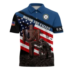 United States Navy Short Polo Shirts Remember Honor Respect Honoring All Who Served All Over Prints Shirt