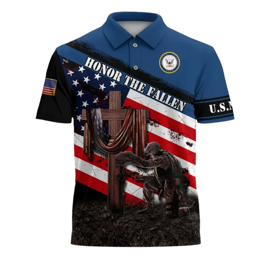 United States Navy Short Polo Shirts Remember Honor Respect Honoring All Who Served All Over Prints Shirt