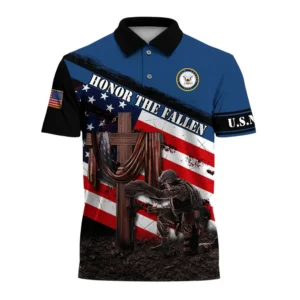 United States Navy Short Polo Shirts Remember Honor Respect Honoring All Who Served All Over Prints Shirt