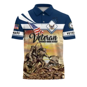 United States Navy Short Polo Shirts U.S. Veterans Honoring All Who Served All Over Prints Shirt