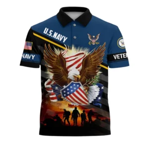 United States Navy Short Polo Shirts U.S. Veterans Honoring All Who Served All Over Prints Shirt