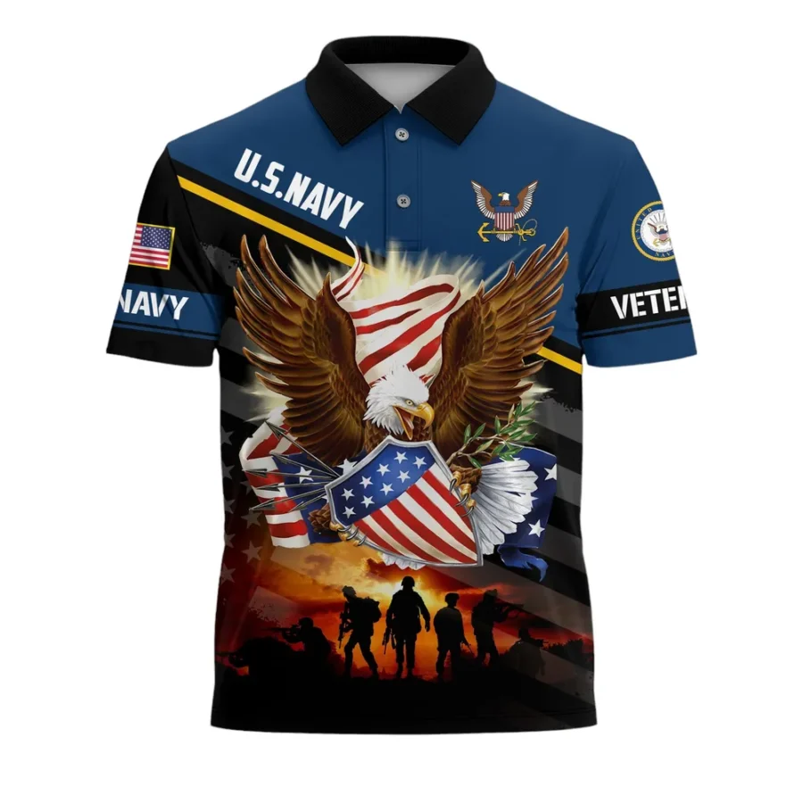 United States Navy Short Polo Shirts U.S. Veterans Honoring All Who Served All Over Prints Shirt