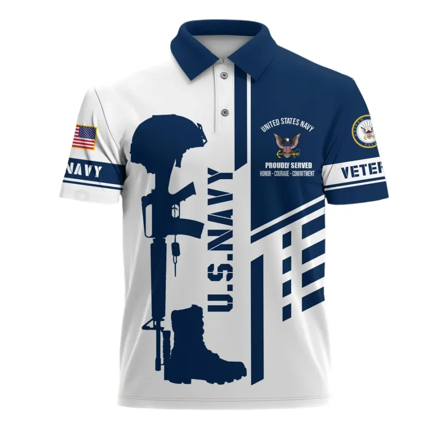 United States Navy Short Polo Shirts U.S. Veterans Honoring All Who Served All Over Prints Shirt