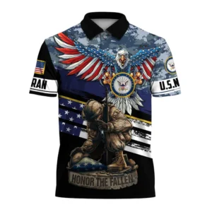 United States Navy Short Polo Shirts U.S. Veterans Honoring All Who Served All Over Prints Shirt