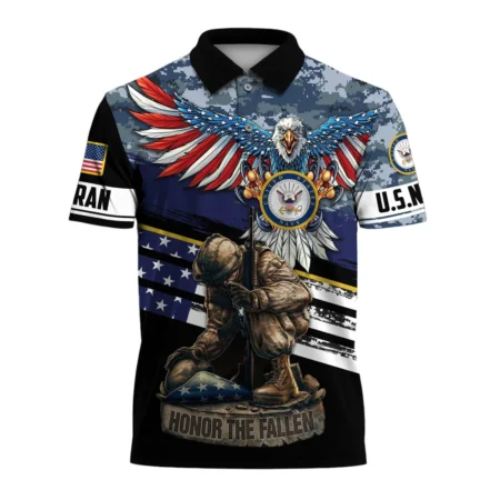 United States Navy Short Polo Shirts U.S. Veterans Honoring All Who Served All Over Prints Shirt