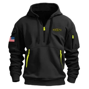 Classic Fashion Keen Camping Color Black Hoodie Half Zipper