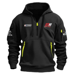 Classic Fashion 23XI Racing Nascar Cup Series Color Black Hoodie Half Zipper