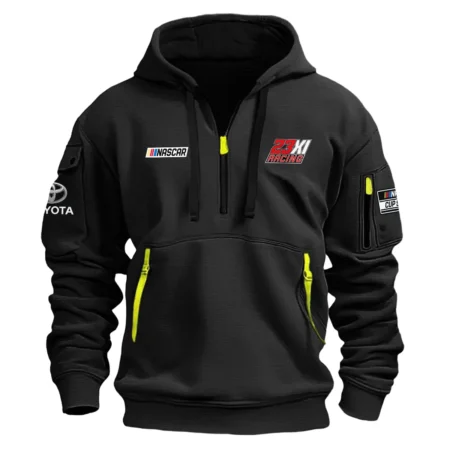 Classic Fashion 23XI Racing Nascar Cup Series Color Black Hoodie Half Zipper