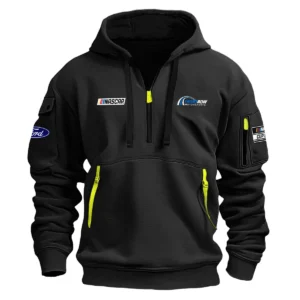 Classic Fashion Front Row Motorsports Nascar Cup Series Color Navy Hoodie Half Zipper