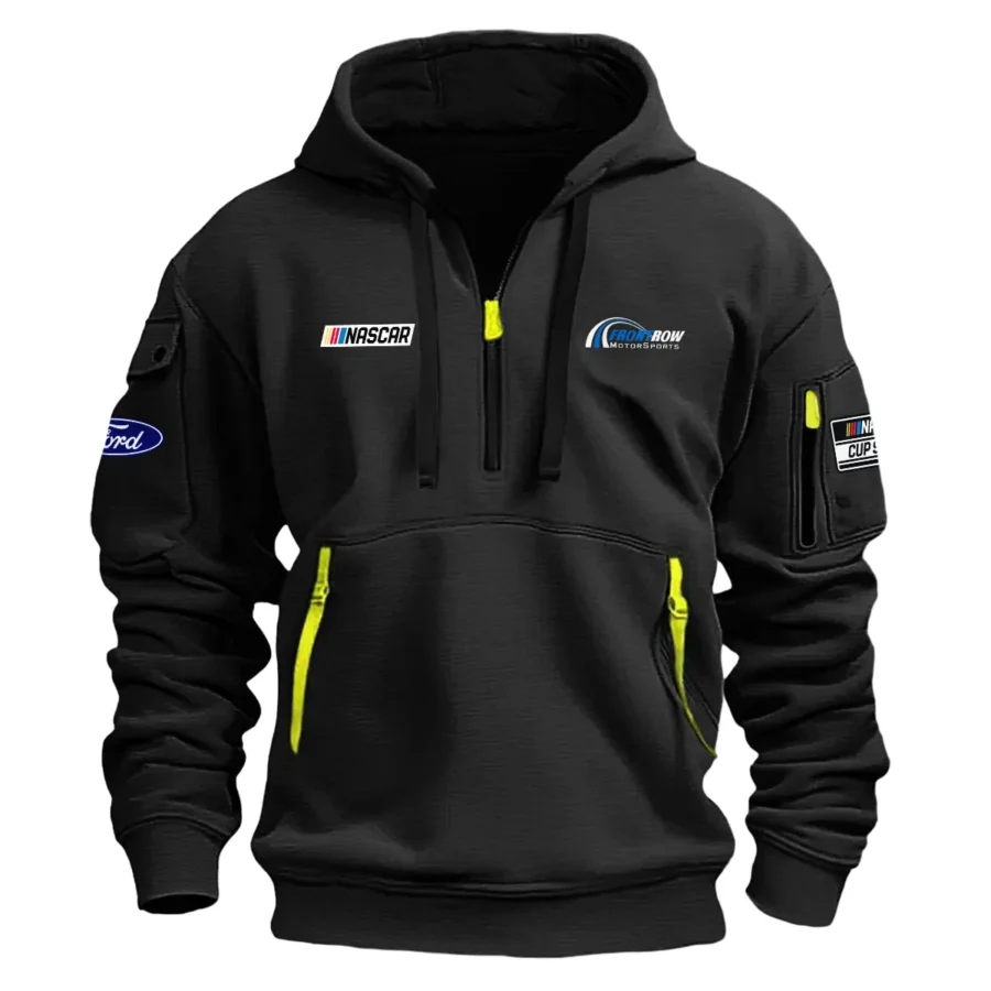 Classic Fashion Front Row Motorsports Nascar Cup Series Color Black Hoodie Half Zipper