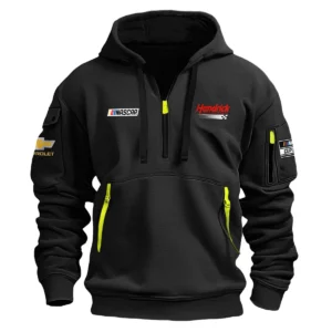 Classic Fashion Hendrick Motorsports Nascar Cup Series Color Black Hoodie Half Zipper