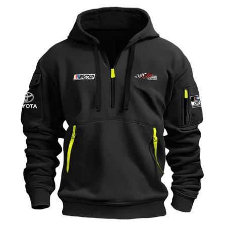 Classic Fashion Joe Gibbs Racing Nascar Cup Series Color Black Hoodie Half Zipper