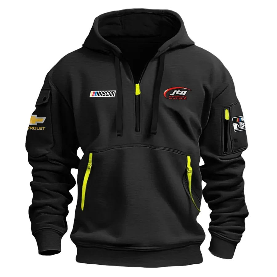 Classic Fashion JTG Daugherty Racing Nascar Cup Series Color Black Hoodie Half Zipper