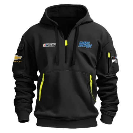 Classic Fashion Kaulig Racing Nascar Cup Series Color Black Hoodie Half Zipper